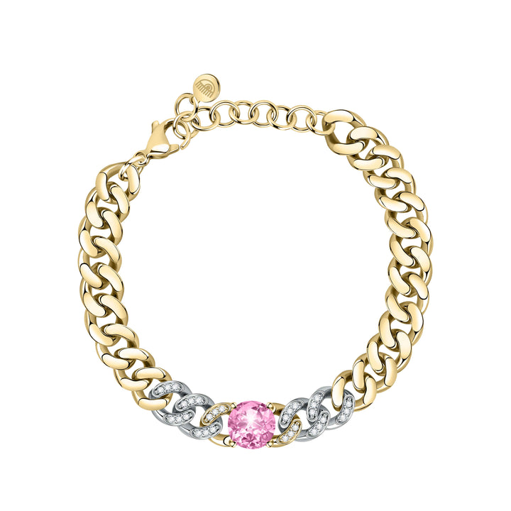 Bracciale Donna Chiara Ferragni Groumette Catena Zirconi Bianchi Rosa