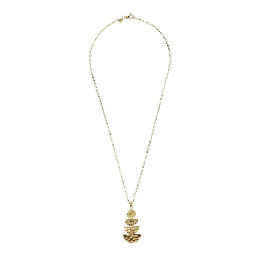 Collana Donna Etrusca Bronzo Dorato Pendenti Lucidi A Lastra WSET00512.YG