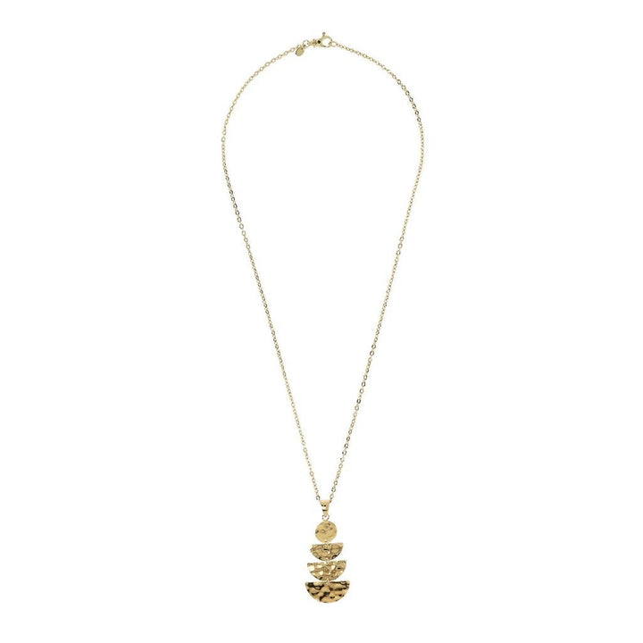 Collana Donna Etrusca Bronzo Dorato Pendenti Lucidi A Lastra WSET00512.YG