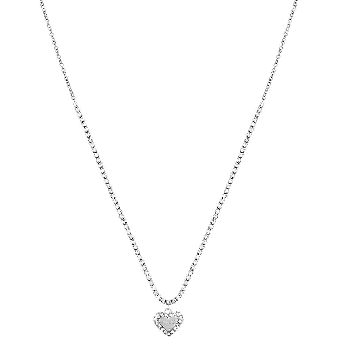Collana Donna Liu Jo Acciaio Tennis Zirconi Cuore Argentato Lucido LJ1551