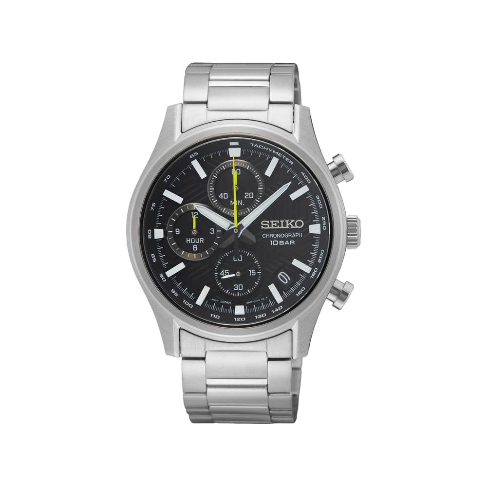 Orologio Uomo Seiko Sport Acciaio Quarzo Cronografo Nero Data SSB419P1