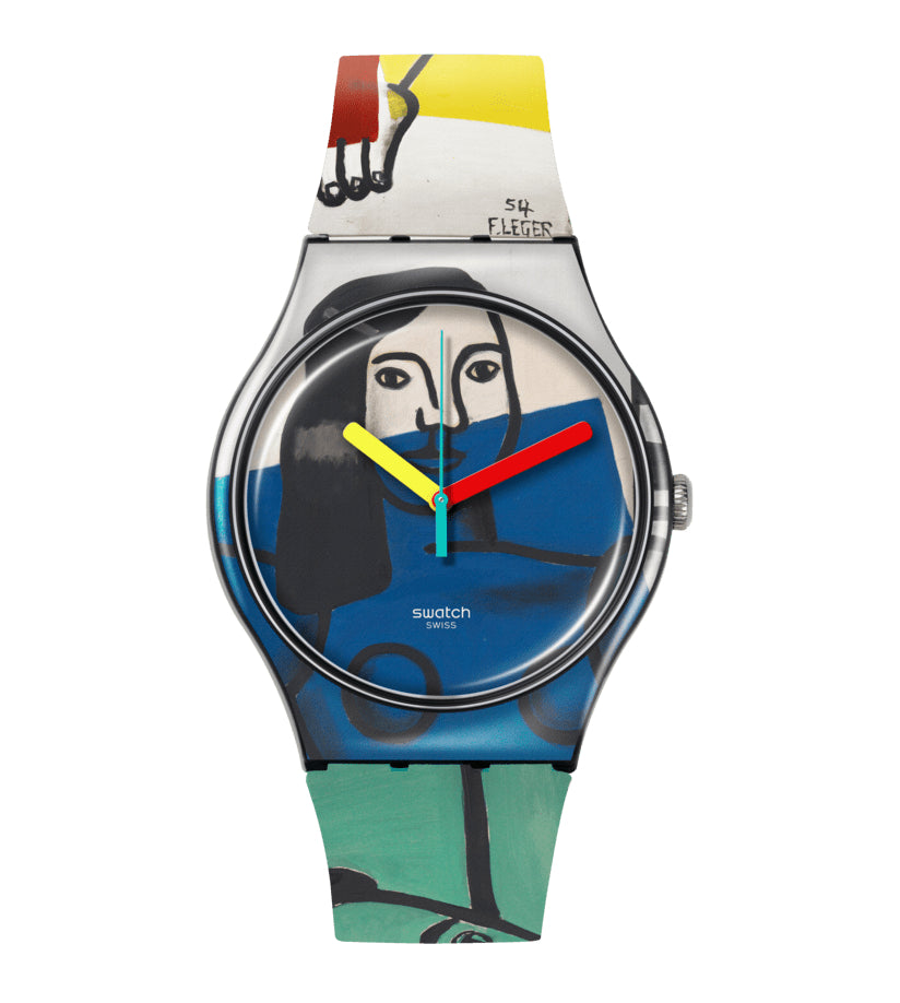 Orologio Unisex Swatch Leger's Two Woman Holding Flowers Multicolore SUOZ363