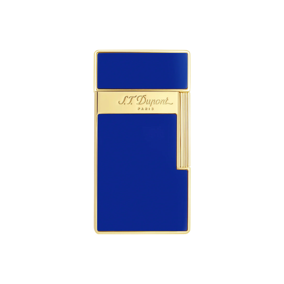 Accendino Uomo Dupont MaxiJet Biggy Acciaio Dorato Smalto Blu 025005