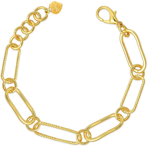 Bracciale Donna Ops Objects Victoria Argento Dorato Placca Sfaccettata OPS-LUX202BR
