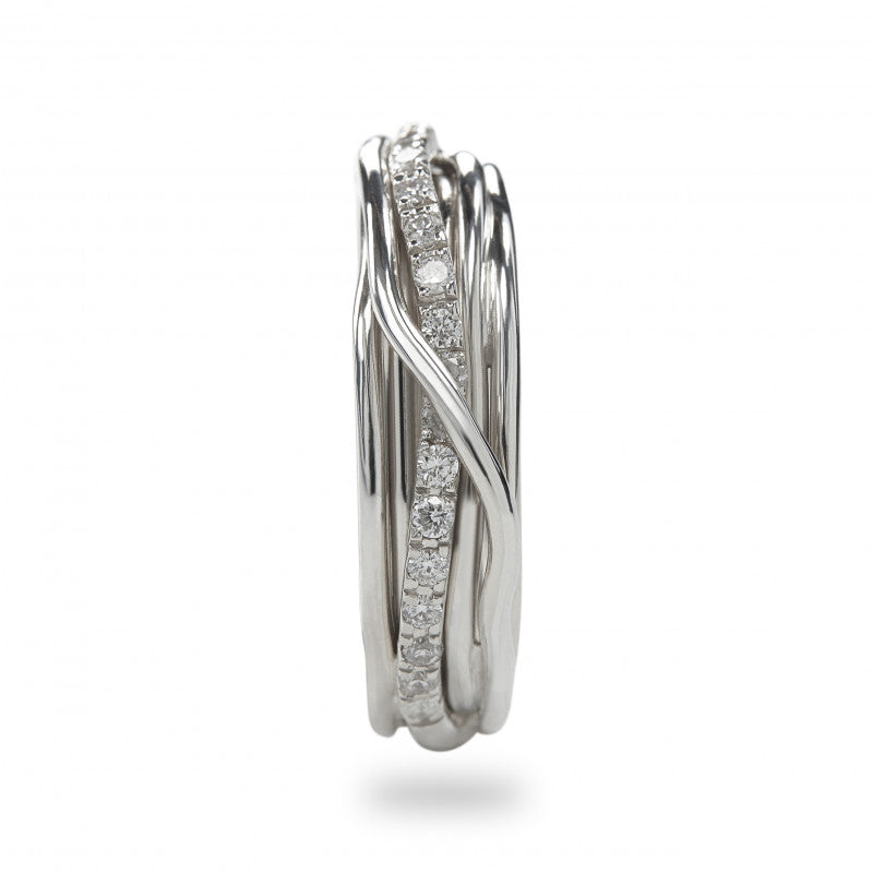 Anello Donna Filodellavita Rubinia 7 Fili Argento 925 Diamanti Bianchi mis 12 AN7ABT