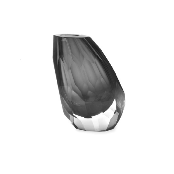 Vaso Cristallo Di Corte Grigio Fumo Diamante Altezza 20 cm MA00006