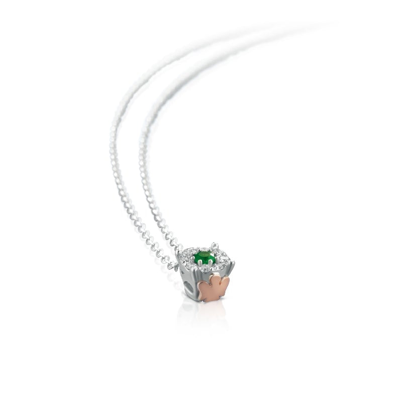 Collana Donna Roberto Giannotti Oro 9 KT Punto Luce Diamanti Smeraldo LUX200S