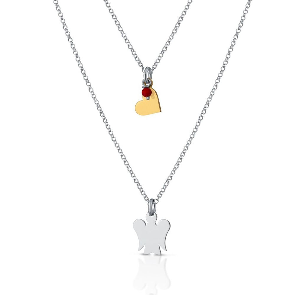 Collana Donna Argento 925 Roberto Giannotti Angelo Cuore dorato e Corallo