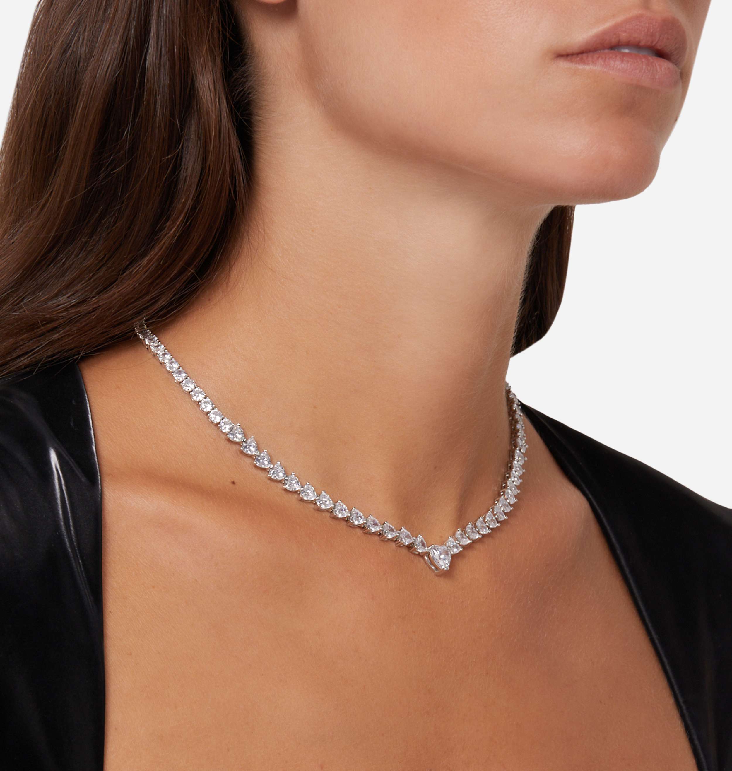 Collana Donna Chiara Ferragni Acciaio Zirconi Bianchi Cuore Piccolo J19AVG07
