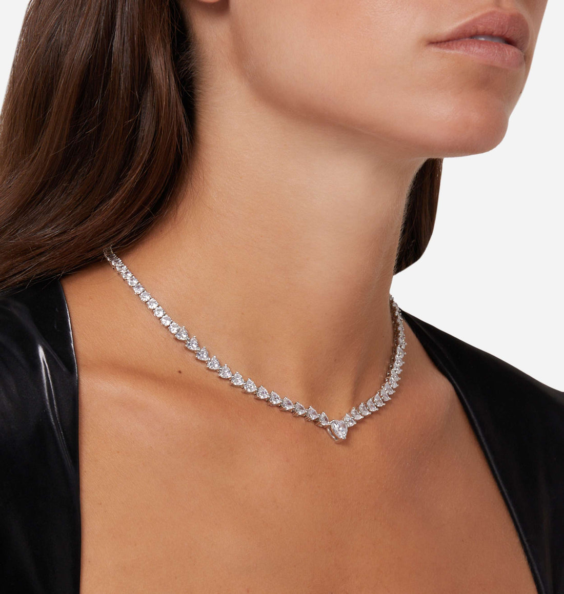 Collana Donna Chiara Ferragni Acciaio Zirconi Bianchi Cuore Piccolo J19AVG07