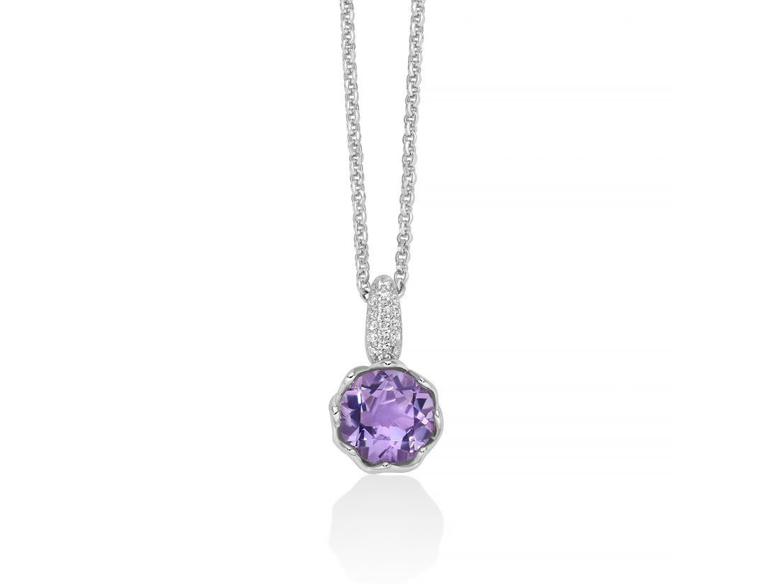 Collana Donna Miluna  925 Ametista tondo CLD5106