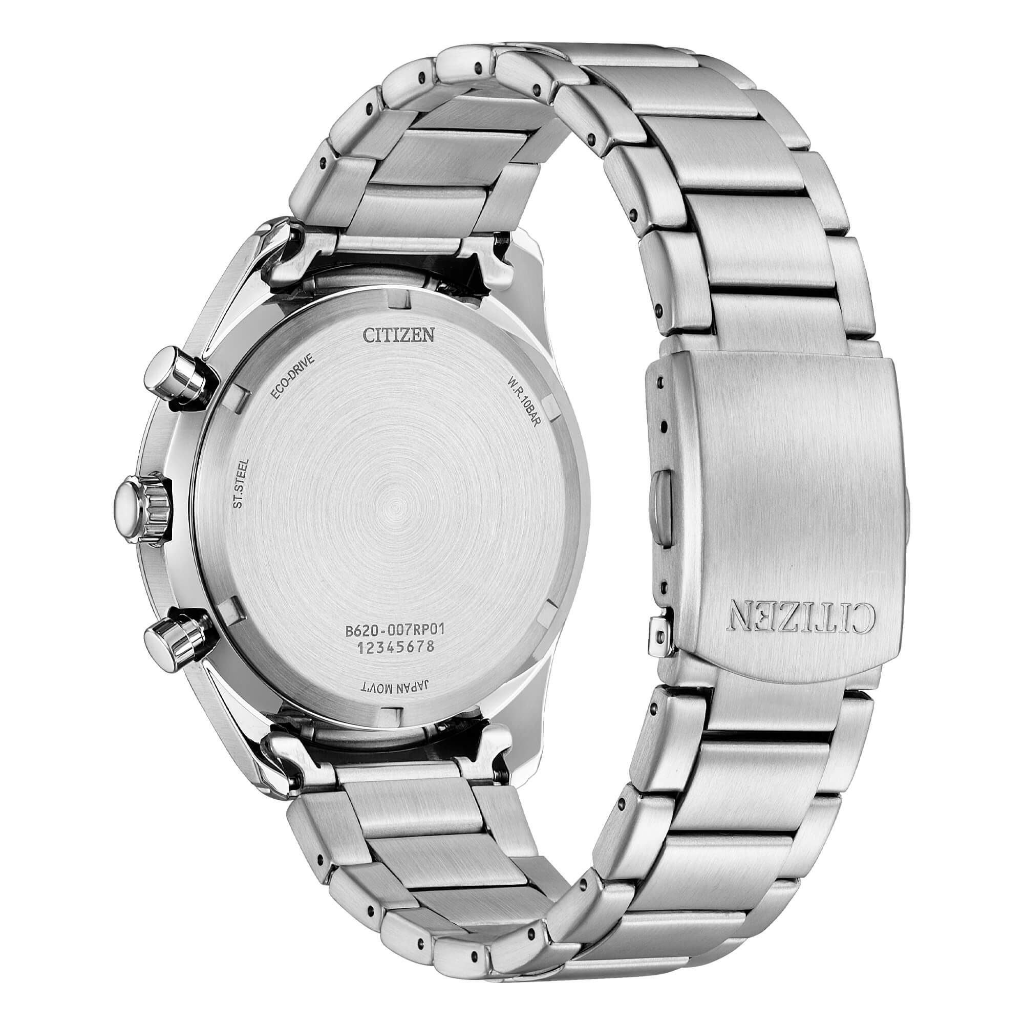 Orologio Uomo Citizen Eco-Drive Cronografo Acciaio Grigio Blu CA0459-79L