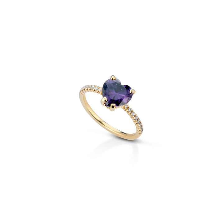 Anello Donna Kulto Argento 925 Zirconi Bianchi Viola KR925-017-14