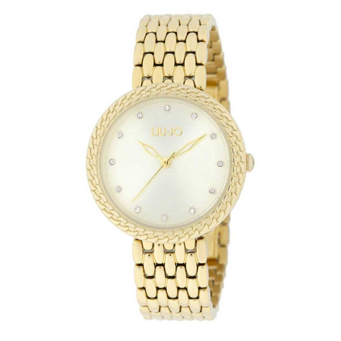 Orologio Donna Acciaio Liu Jo Luxury Circle Quarzo Zirconi Dorato Bianco