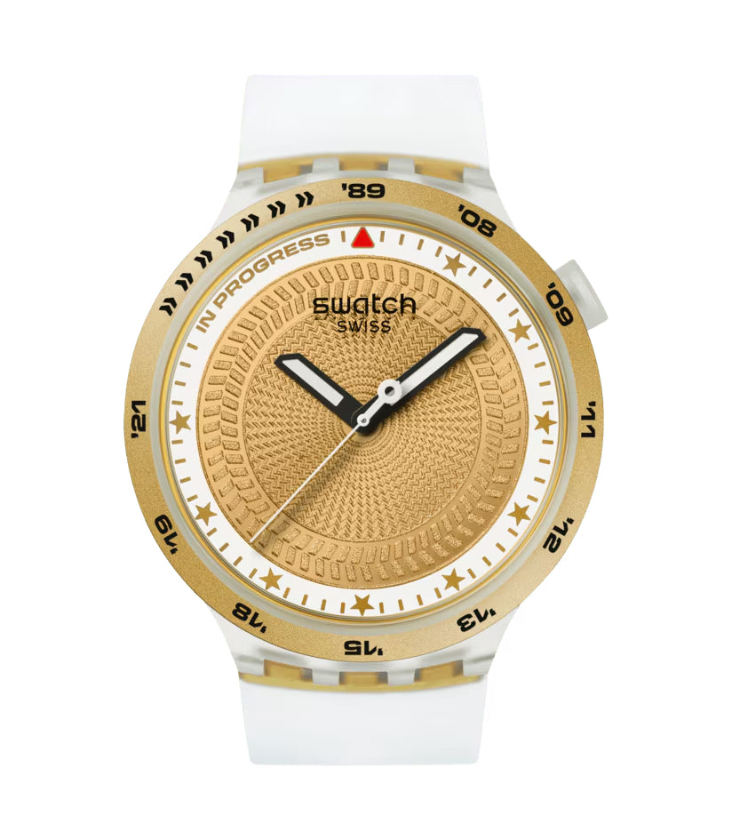 Orologio Unisex Swatch G-TURN Big Bold Oro SB05K105