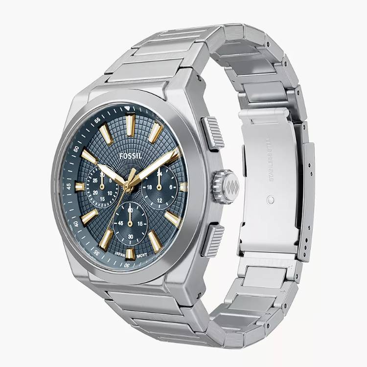 Orologio Uomo Acciaio Fossil Everett Cronografo Quarzo FS6154