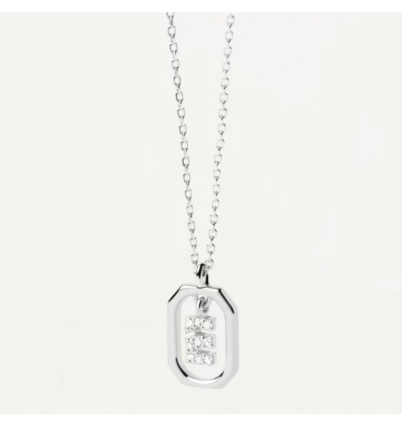 Collana Donna PDPaola Argento 925 Bianco Mini Iniziale E Zirconi CO02-516-U