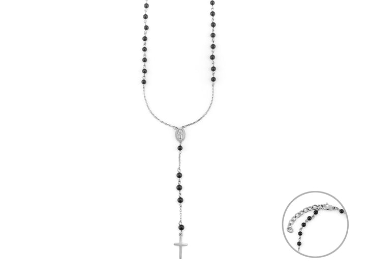 Collana Uomo Acciaio 4US Cesare Paciotti Rosario Biglie nere 4UCL7358