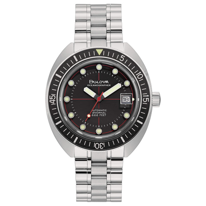 Orologio Uomo Bulova Automatico Oceangrapher Acciaio Snorkel Nero 96B344