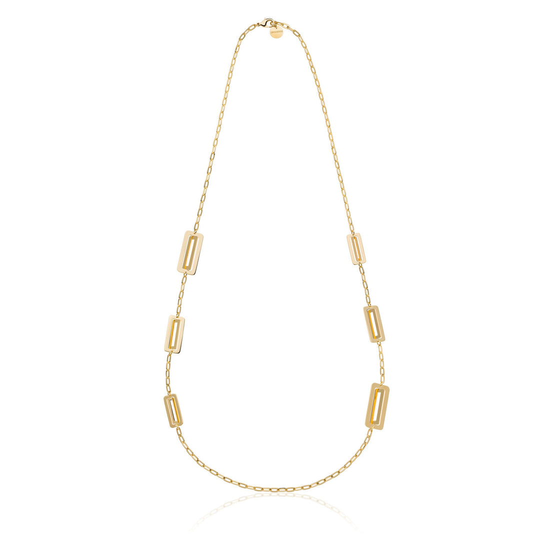 Collana Donna Unoaerre Bronzo Dorato Lucido Catena Maglia Rettangolare Mis 60 cm 555861