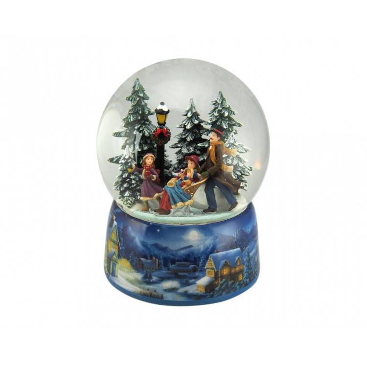 Sfera Di Neve Il Mondo Dei Carillion Slitta Pattinatori 15x19cm 56053
