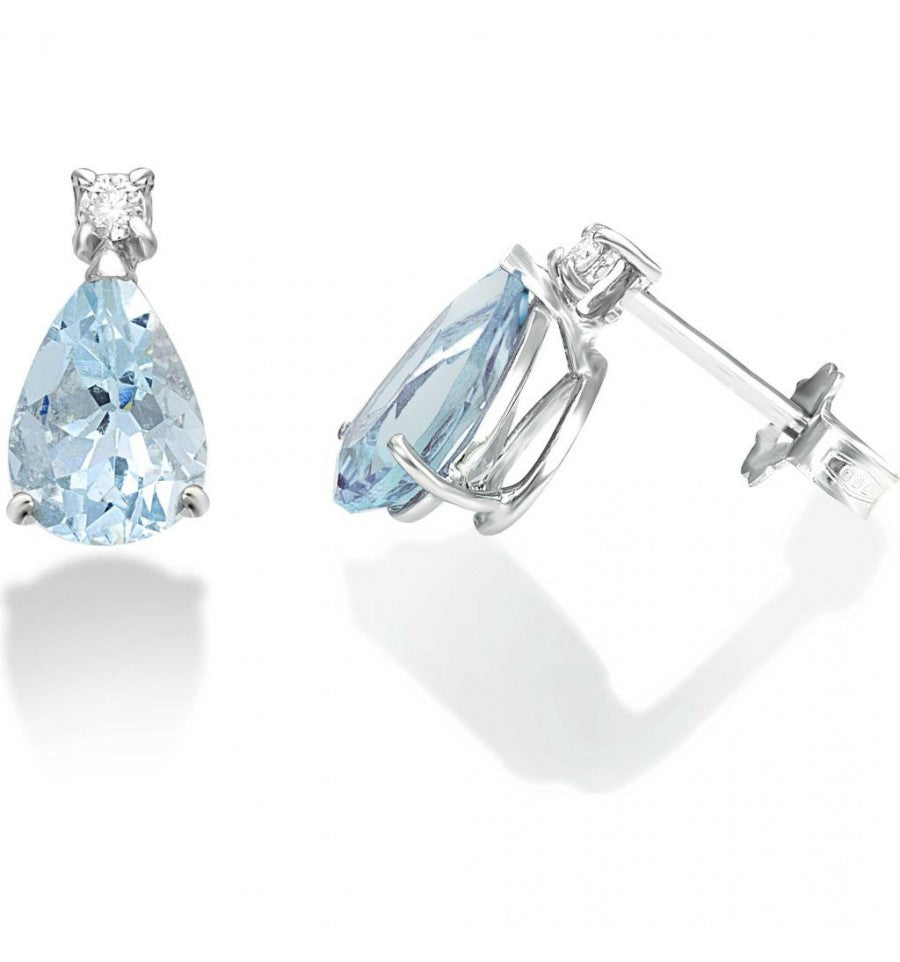Orecchini Donna Davide&Delucchi  ORO 750 con acquamarina e diamanti