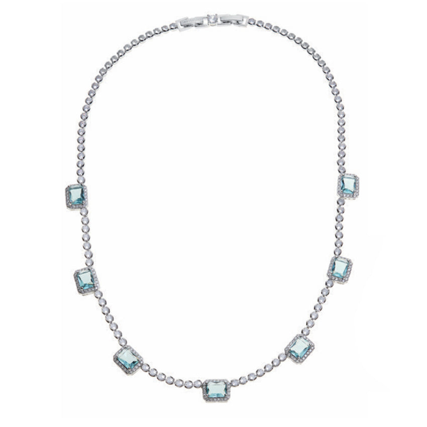 Collana Donna Ottaviani Tennis Zirconi Bianchi Azzurri 501131C