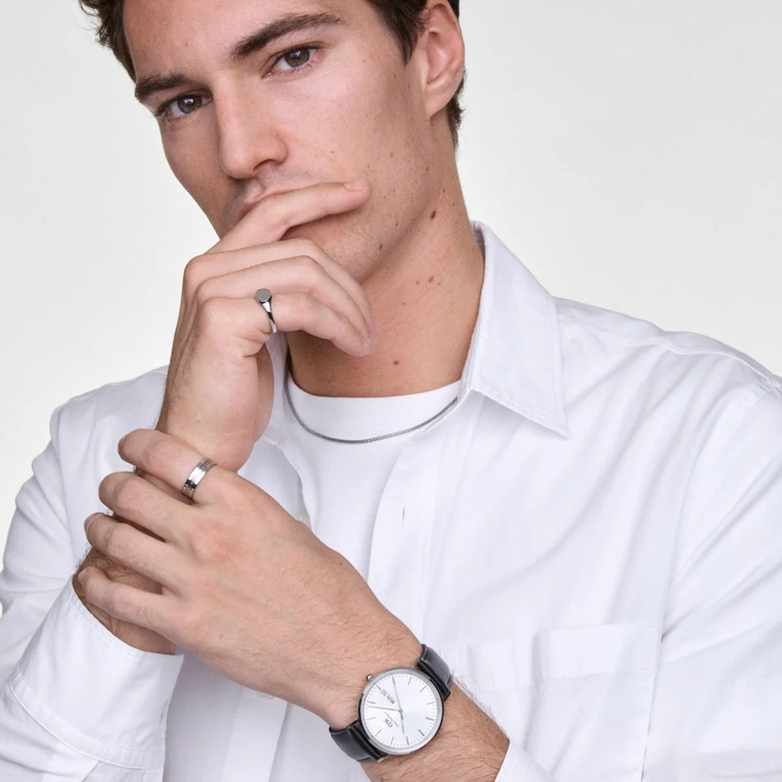 Orologio Uomo Daniel Wellington Acciaio Pelle Day Date DW00100832