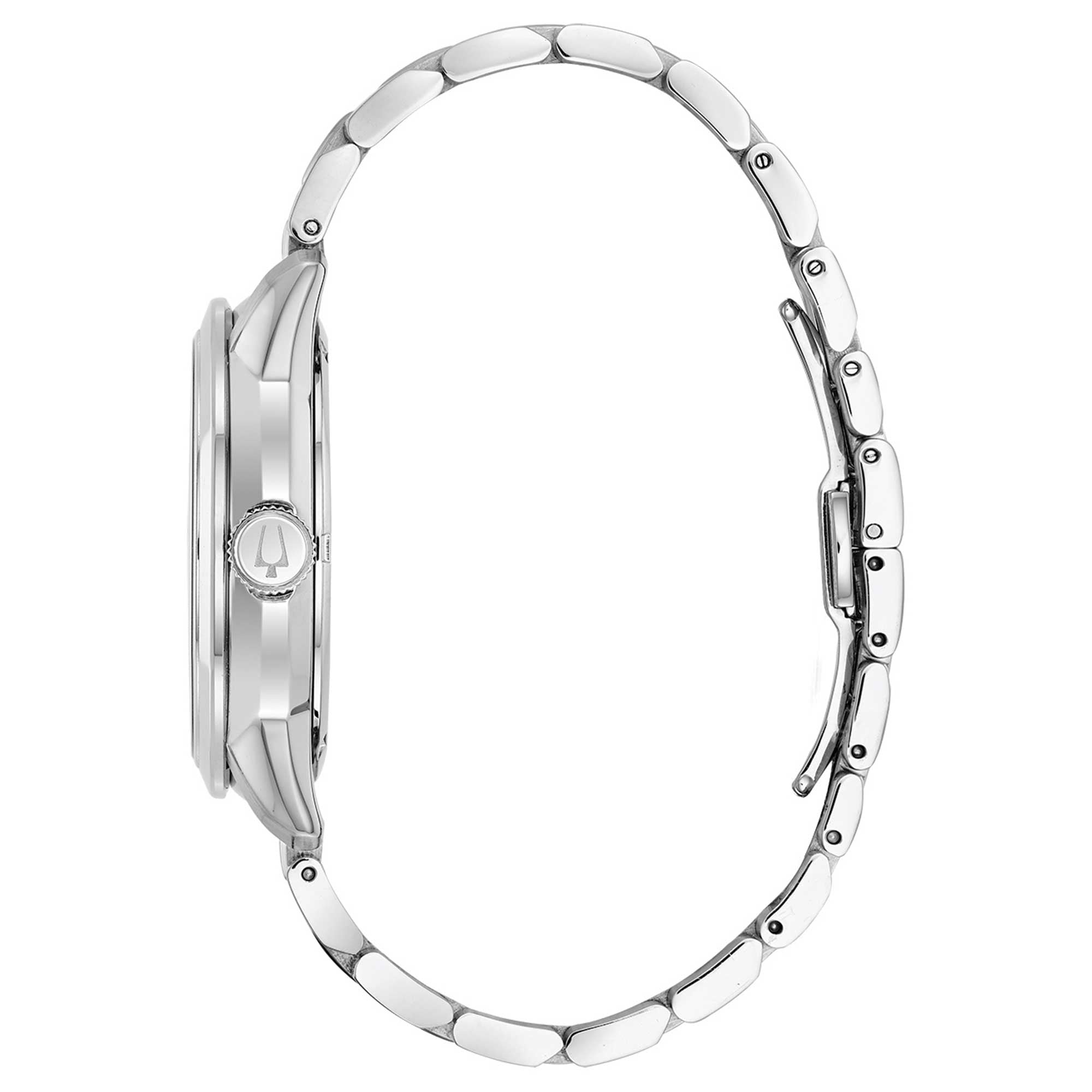 Orologio Uomo Bulova Automatico Sutton Bianco Acciaio Blu Open Heart 96A118