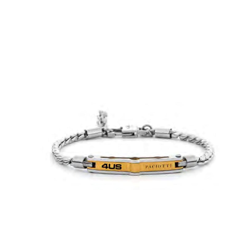 Bracciale Uomo 4US Cesare Paciotti Acciaio Dorato Targhetta 4UBR8018