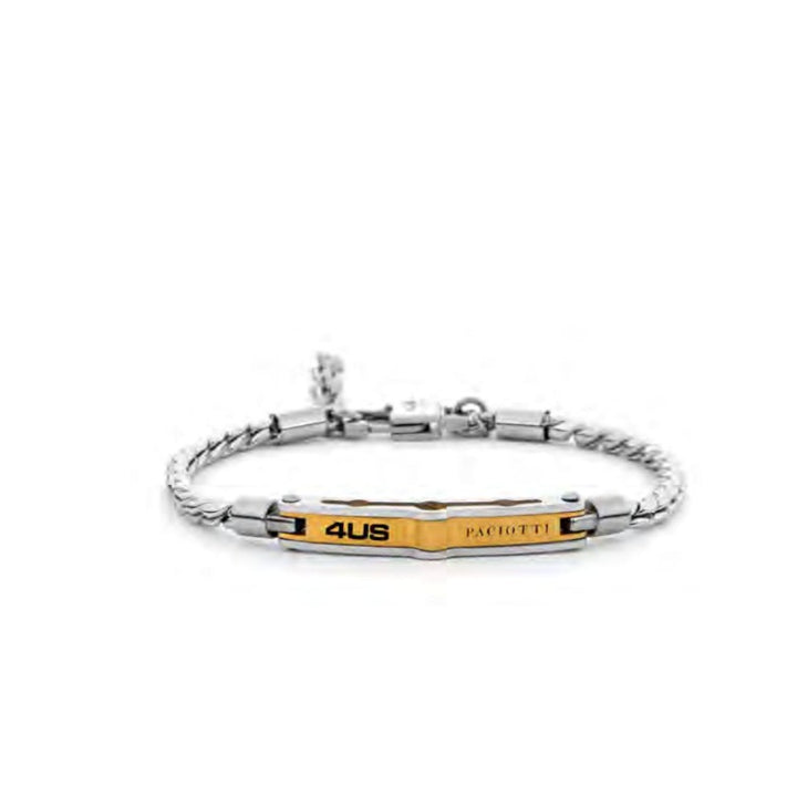 Bracciale Uomo 4US Cesare Paciotti Acciaio Dorato Targhetta 4UBR8018
