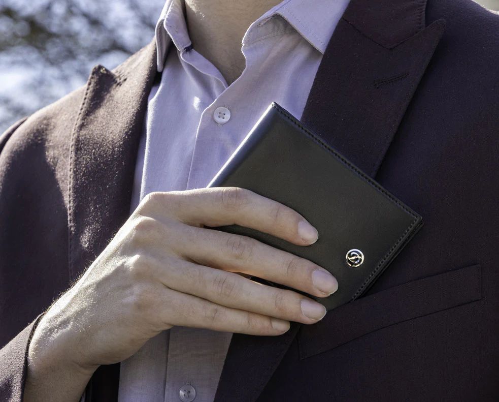 Portafoglio Uomo Dupont Pelle Nero Liscio 6 Carte Logato 180002