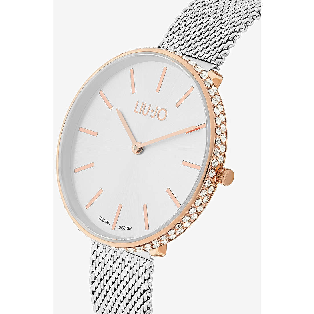 Orologio Donna Acciaio Liu Jo Glamour Globe Zirconi Quarz Rosè Bianco Solo Tempo