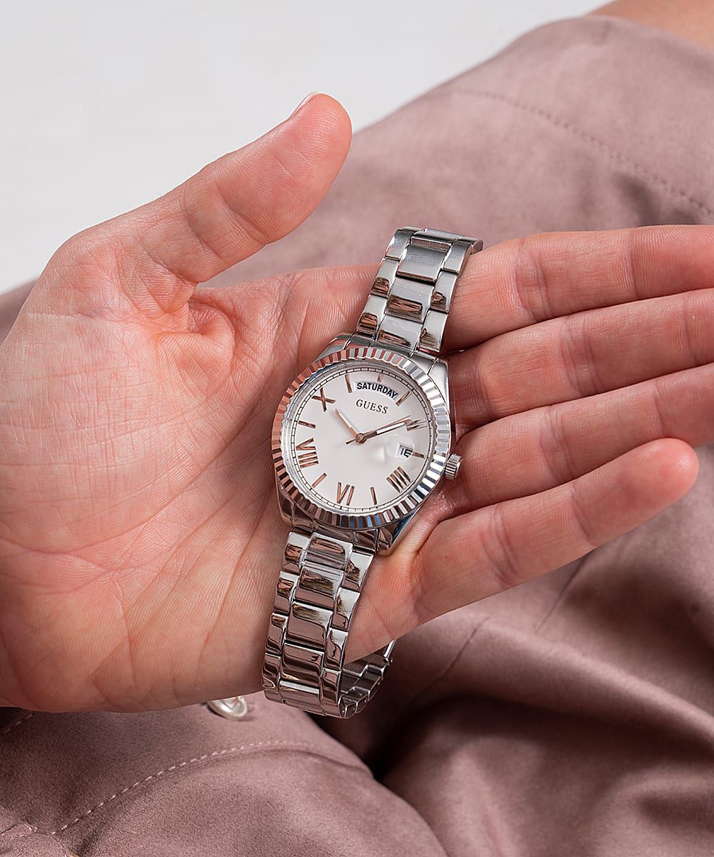 Orologio Donna Guess Quarzo Solo Tempo Doppia Data Numeri Romani GW0308L1
