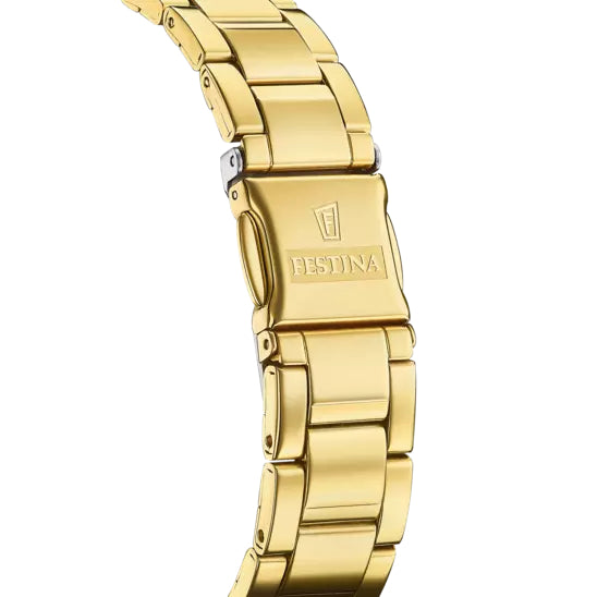 Orologio Donna Festina Acciaio Dorato Bianco Zirconi Quarzo Solo Tempo F20596/1