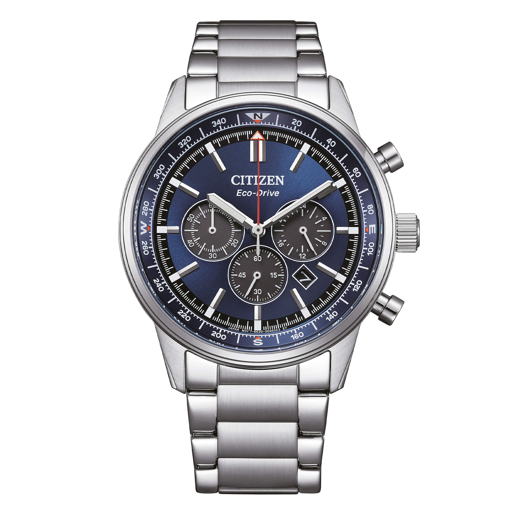 Orologio Uomo Citizen Blu Eco-Drive Cronografo Acciaio Data CA4720-52L