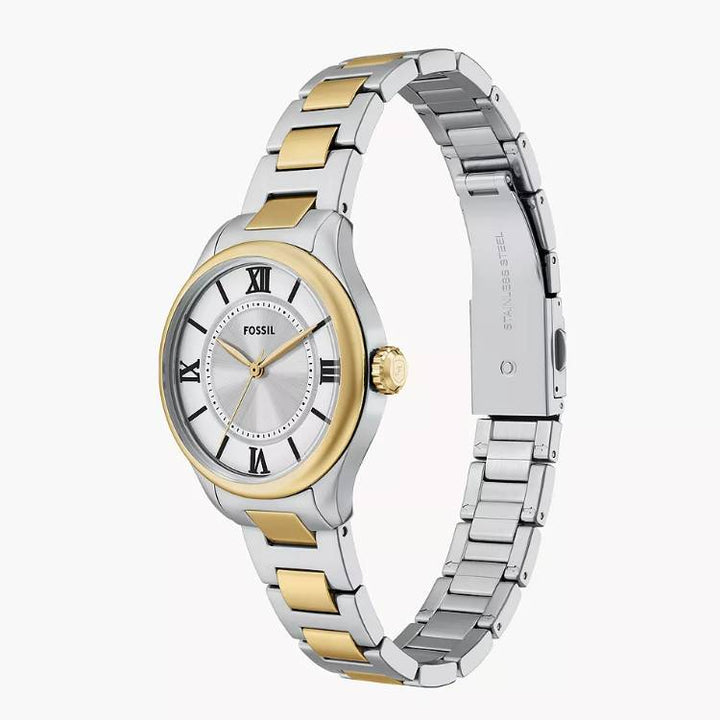 Orologio Donna Fossil Gilmore Acciaio Bicolore Bianco Quarzo Solo Tempo ES5422