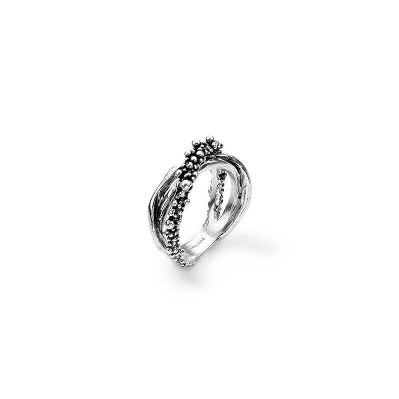 Anello Donna Giovanni Raspini Argento 925 Realizzato A Mano Fascia 10251/14