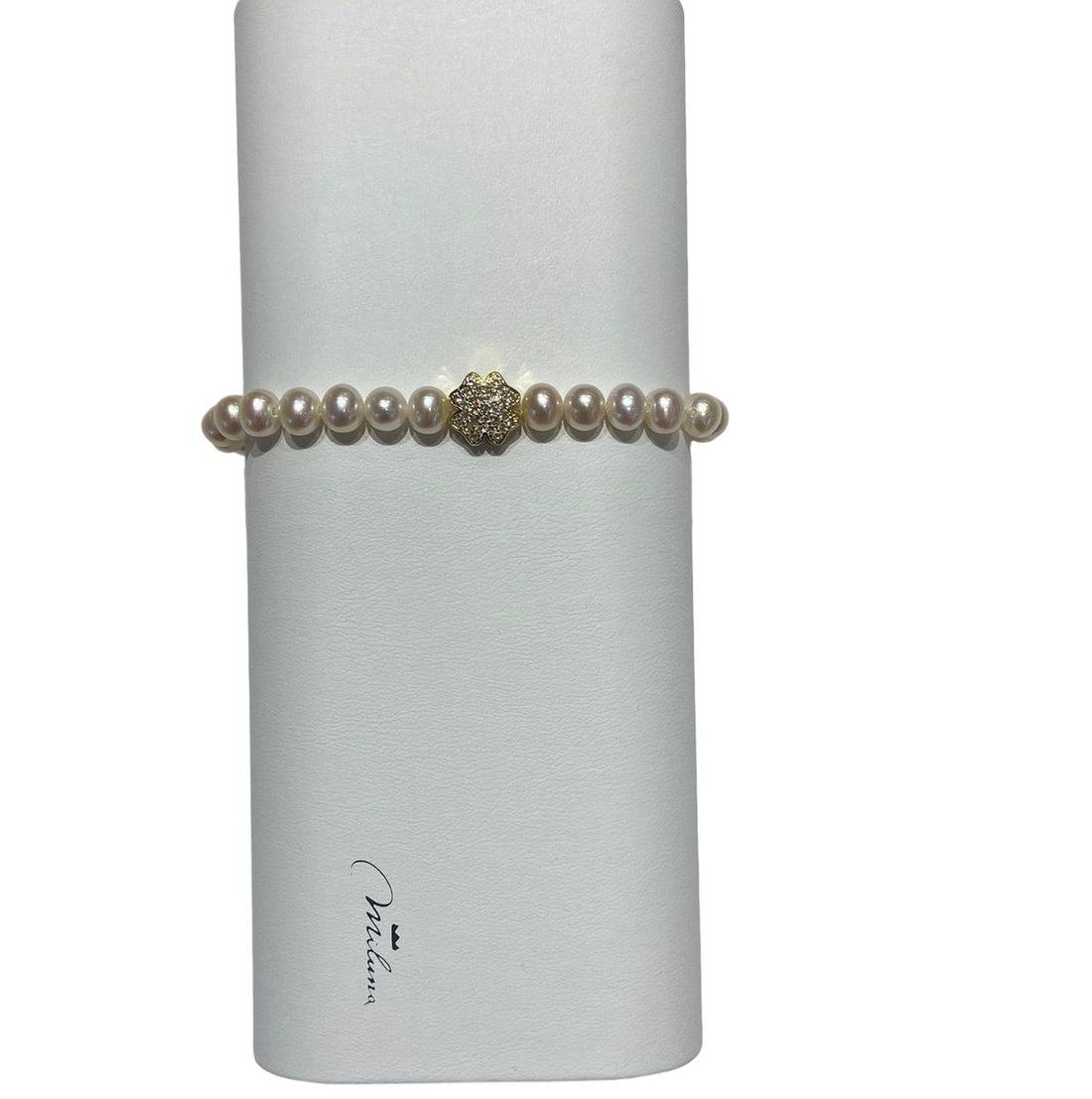 Bracciale Donna Miluna Argento 925 Miss Italia Perle Bianche Quadrifoglio PBR3501G-TPZ