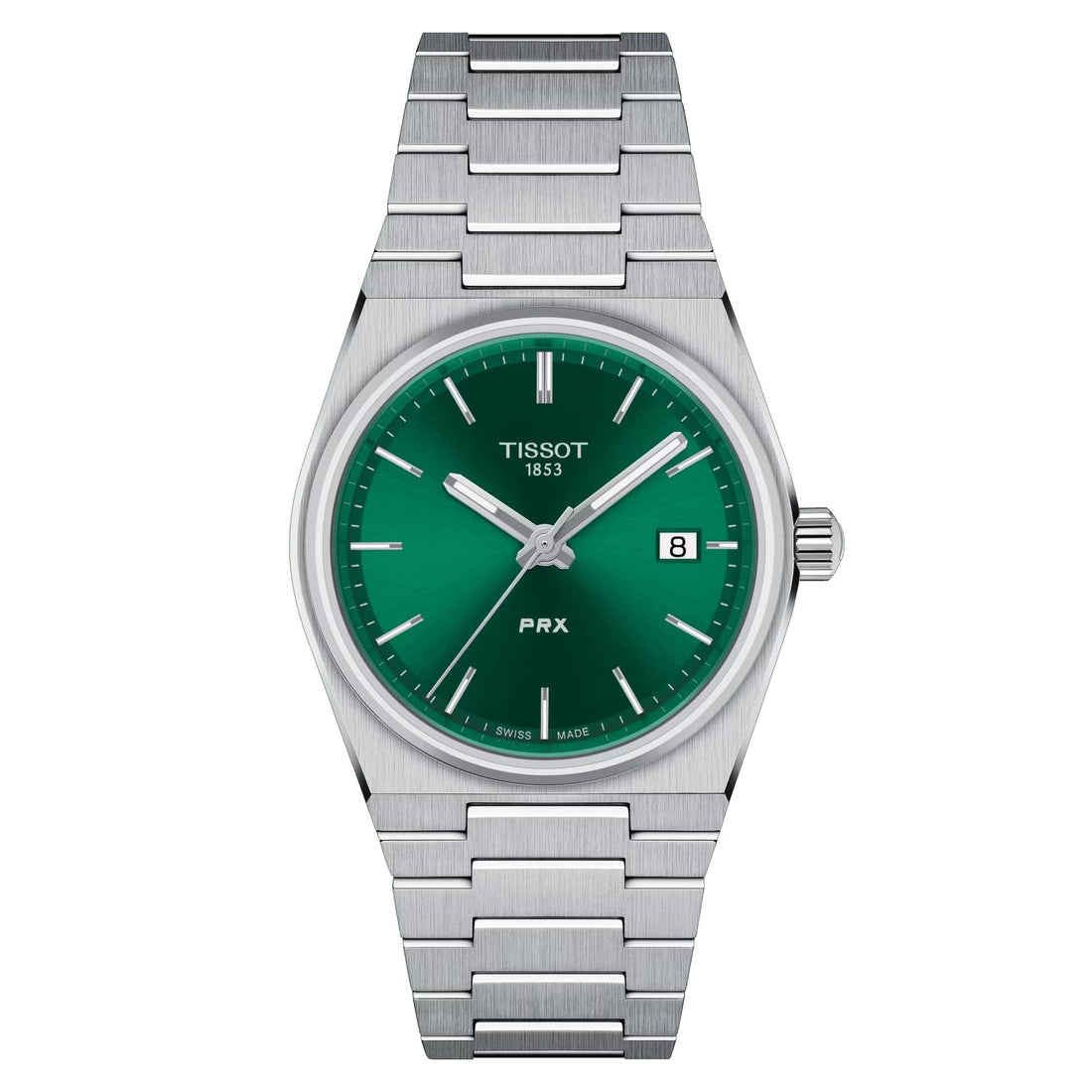Orologio Donna Tissot Prx Quarzo Solo Tempo Data Verde Swiss Made T1372101108100