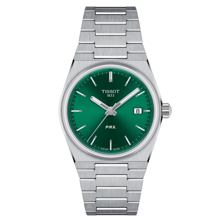 Orologio Donna Tissot Prx Quarzo Solo Tempo Data Verde Swiss Made T1372101108100