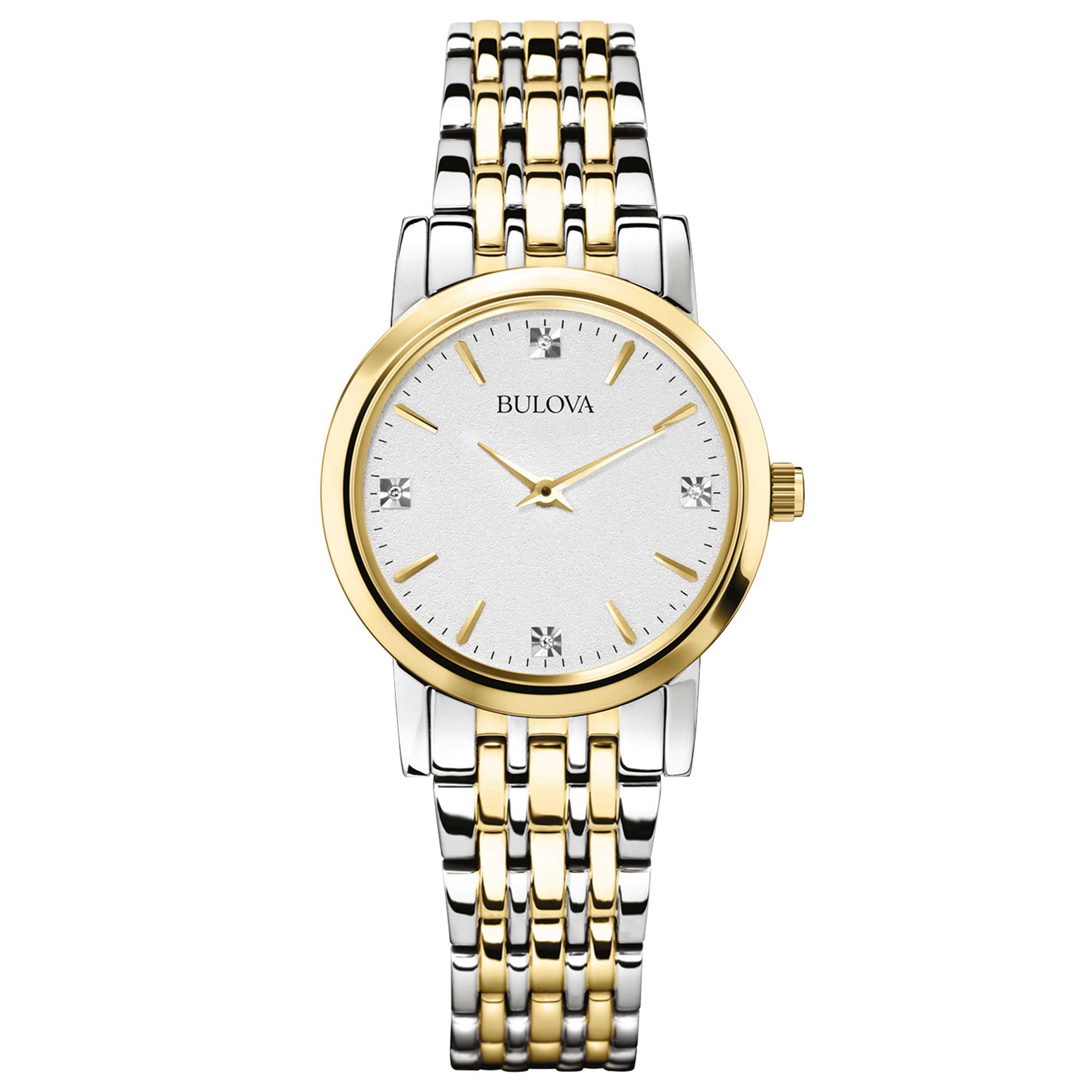 Orologio Donna Bulova Quarzo Solo Tempo Classic Acciaio Bicolore Diamanti 98P115