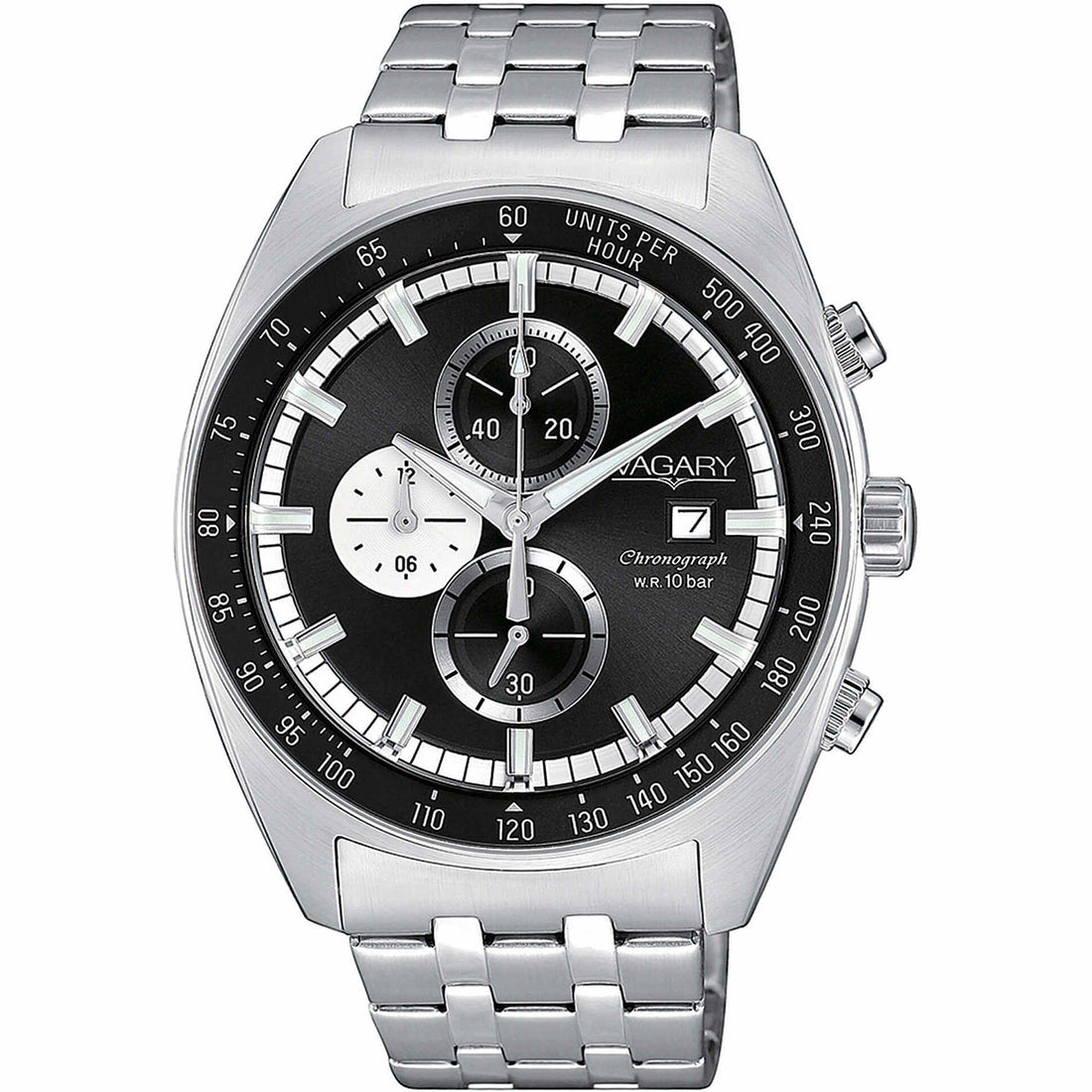 Orologio uomo Cronografo Vagary By Citizen Rockwell cinturino Acciaio VA1-218-53