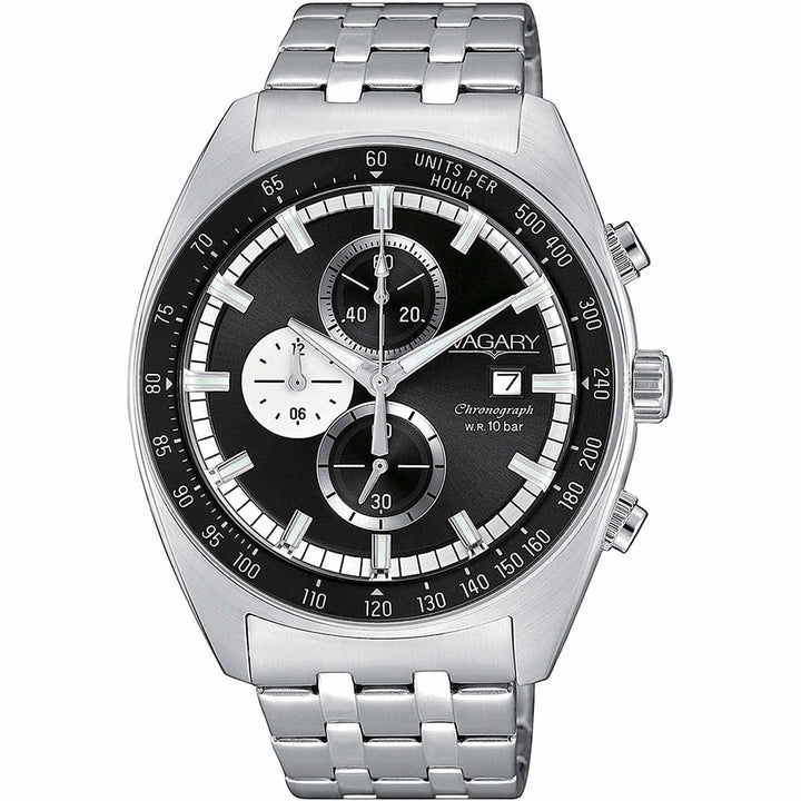 Orologio uomo Cronografo Vagary By Citizen Rockwell cinturino Acciaio VA1-218-53