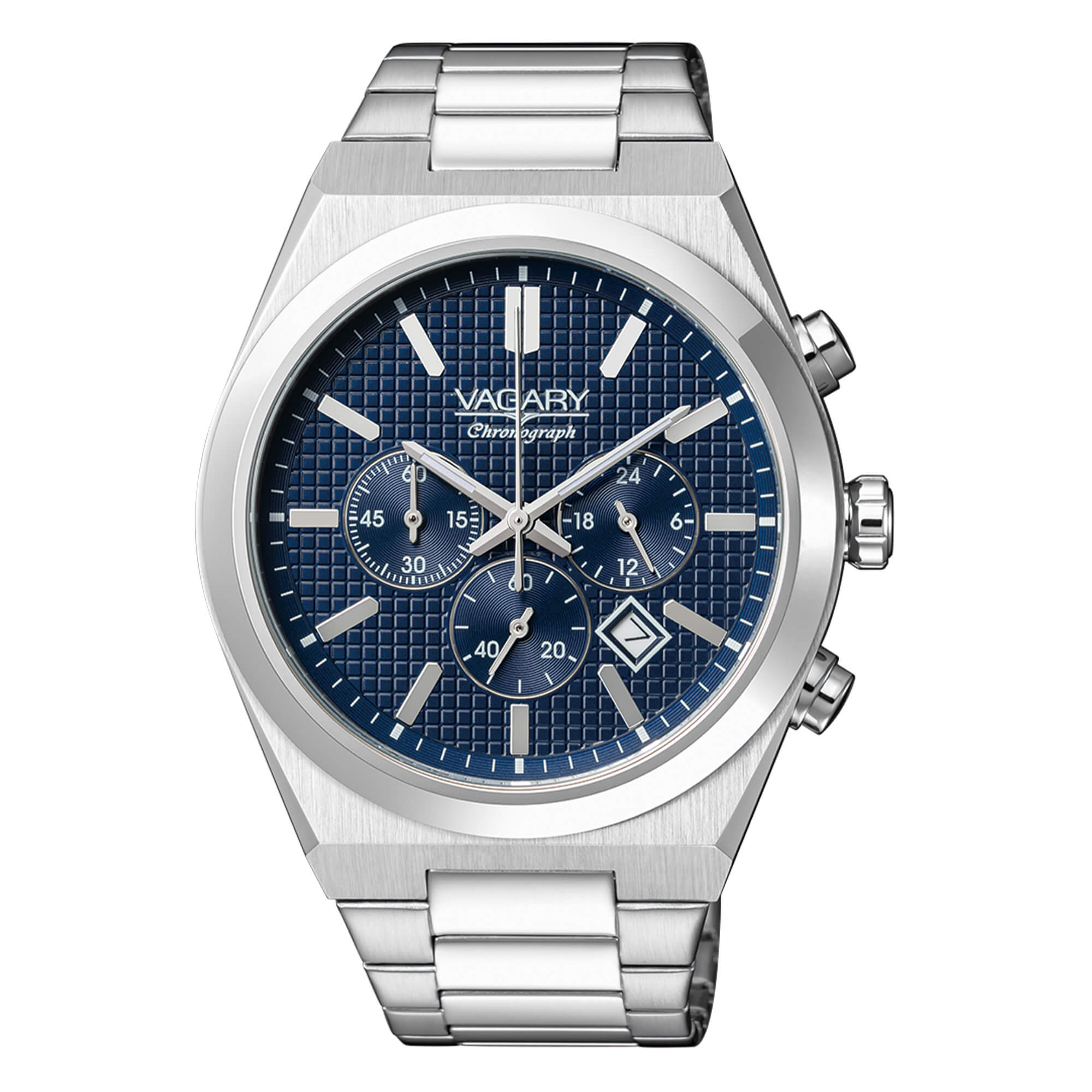 Orologio Uomo Vagary Acciaio Cronografo Quarzo Data Blu IV4-918-71