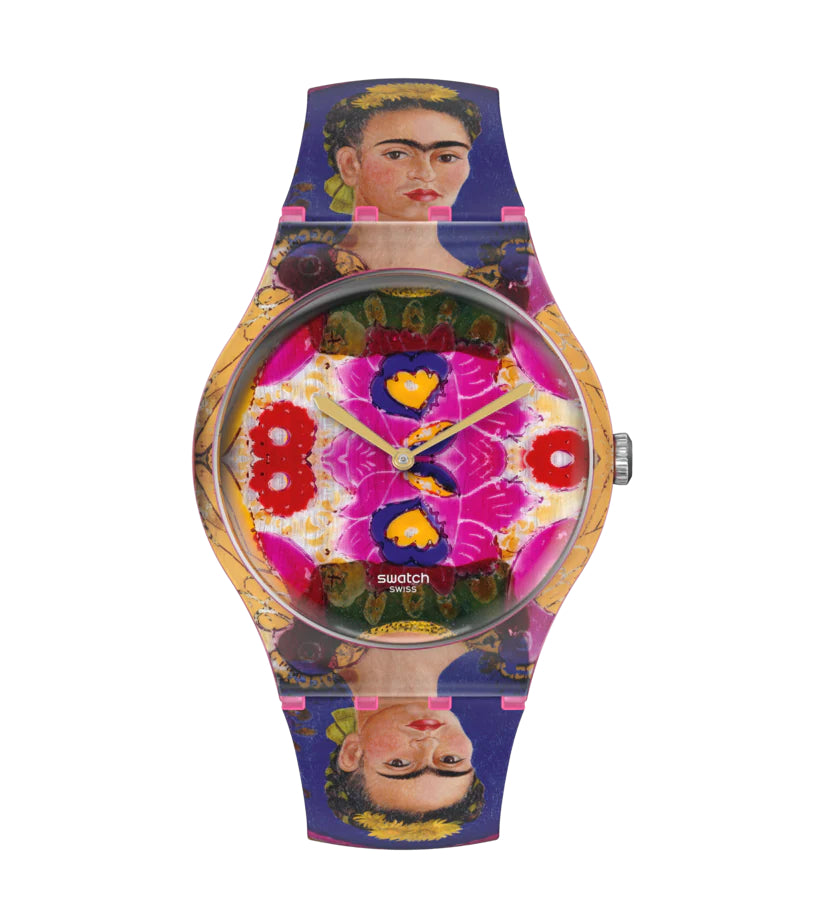 Orologio Donna Swatch Frida Kahlo Quarzo Solo Tempo Rosa SUOZ341