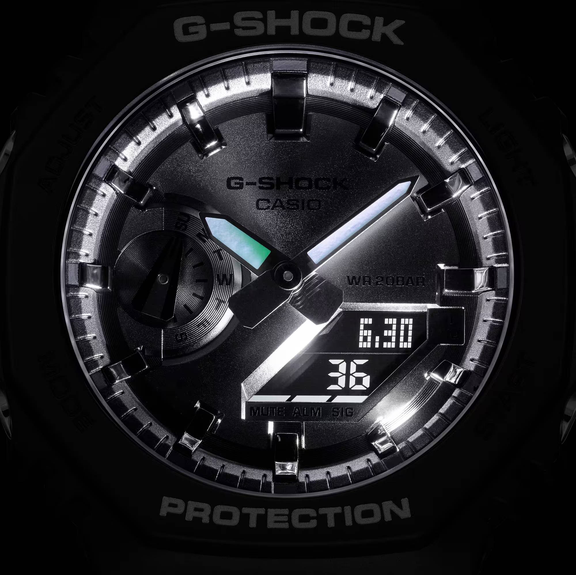 Orologio Uomo Casio G-Shock Analogico Digitale Nero Argento GA-2100SB-1AER