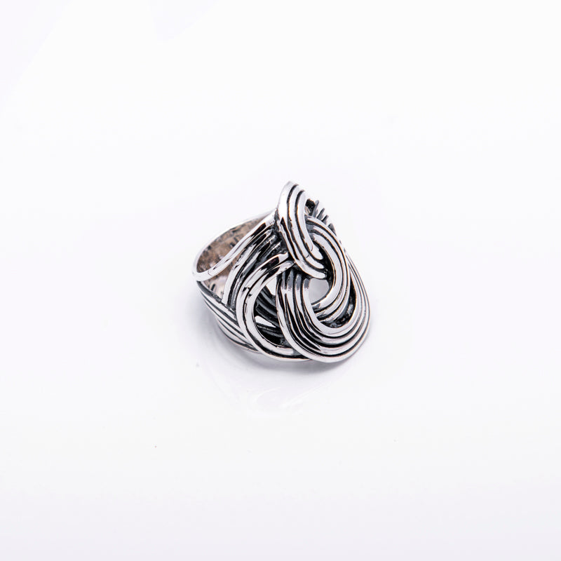 Anello Donna Nemoris Argento 925 Onde Lavorate Misura 16 HAO01