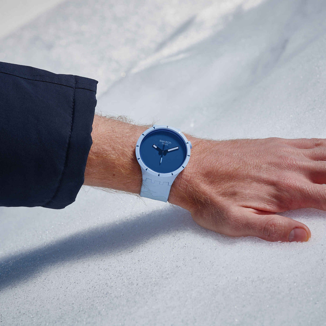 Orologio Uomo Swatch Big Bold Bioceramic Artic Blue Quarzo Solo Tempo SB03N102