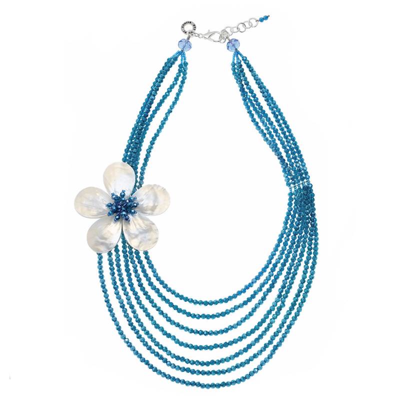 Collana Donna Ottaviani Zirconi Multifilo Madreperla Cristalli 501292C